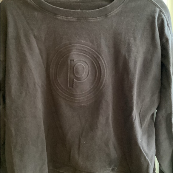 Pure Barre Black Embossed Crew Neck Long Sleeve Tee - Picture 2 of 4